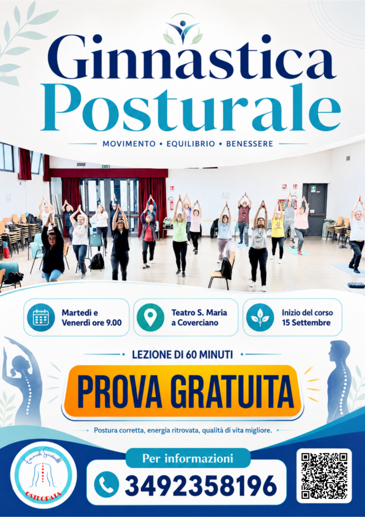 Locandina del corso di ginnastica posturale di gruppo